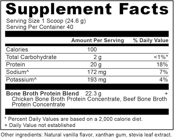 Bone Broth Protein Vanilla (Large)(40serv) by Ancient Nutrition