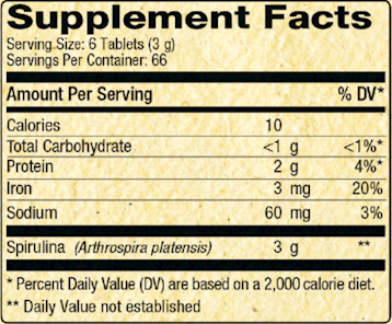 Pure Hawaiian Spirulina (400 Tabs)