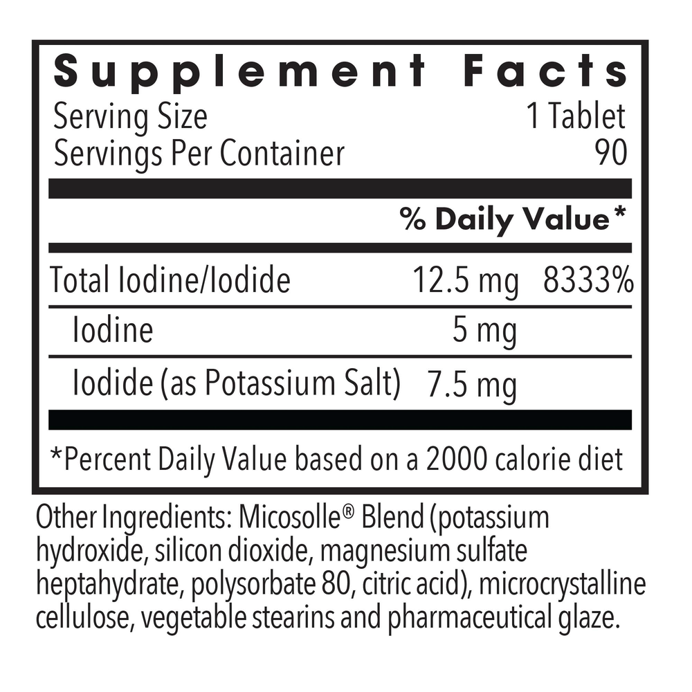 Iodoral 12.5mg (90 scored tabs) by Allergy Research Group – Chambers ...