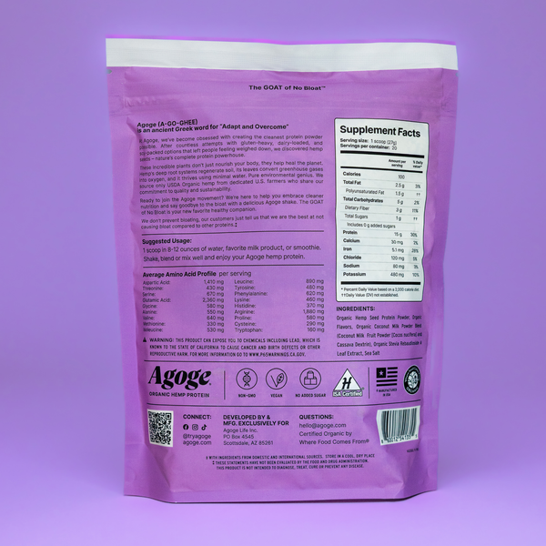 Agoge Hemp Protein Powder (Vanilla) (542grams)