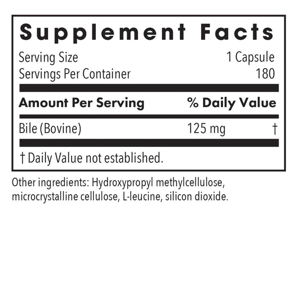 Ox Bile 125 mg (180 veg caps) by Allergy Research Group