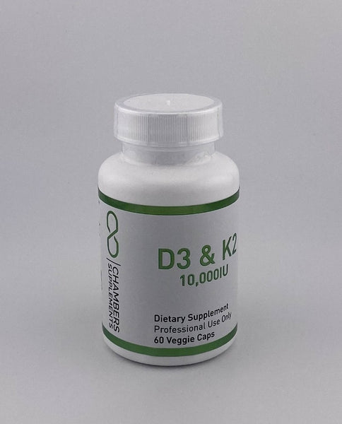 Vitamin D3 K2 10,000IU (60 caps) (Formerly Vit D 10000) by Chambers Supplements
