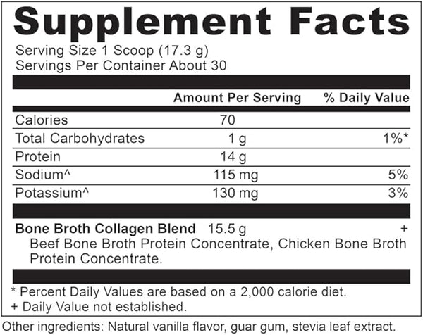 Bone Broth Protein Vanilla (20serv) by Ancient Nutrition