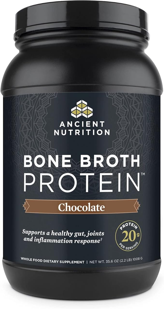 Bone Broth Protein Chocolate (Large)(40serv) by Ancient Nutrition