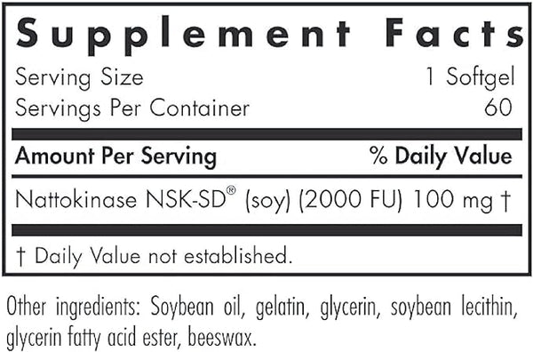 Nattokinase 100 mg NSK-SD® (60 softgels)