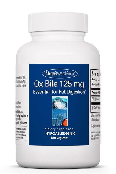 Ox Bile 125 mg (180 veg caps) by Allergy Research Group