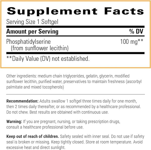 Phosphatidylserine 100mg (soy-free) (60 softgels)