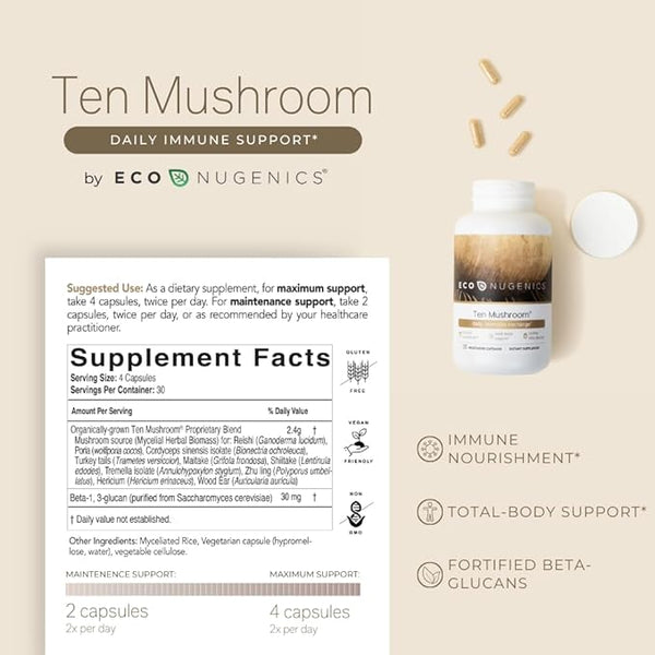 Ten Mushroom Formula Organic (120 caps)