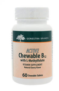 Active Chewable B12 + Methylfolate by Seroyal/Genestra 60 chewable tablets