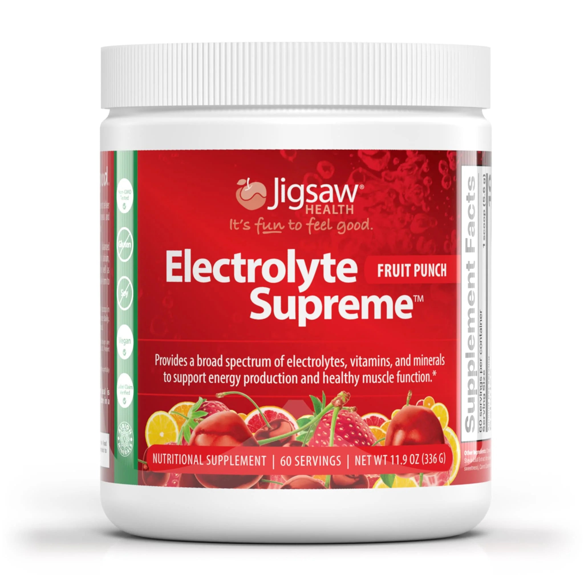 Electrolyte Supreme Fruit Punch (60 servings/12.5oz) by Jigsaw Health
