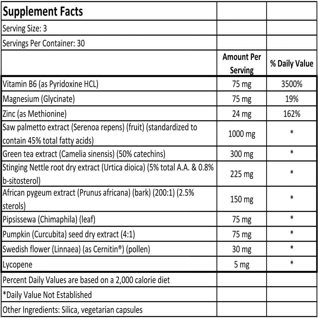l carnitine prostate Prostate Formula (90 caps) by Mountain Peak Nutritionals – Chambers  Supplements
