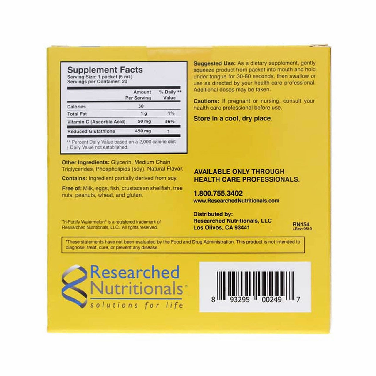 watermelon glutathione content Tri-Fortify Liposomal by Researched Nutritionals – Chambers Supplements new 11 Preliminary results of sentinel Option:6 Packs (180 ct)